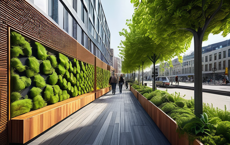 바이오 기반 소재의 공공 정책 연계 - **Prompt 1: "A bustling, futuristic European city designed with bio-based architecture and lush gree...