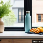 Home 19 바이오 기반과 화석 기반 소재의 차이점 - A modern German kitchen scene featuring sustainable everyday items made from biobased materials: a r...