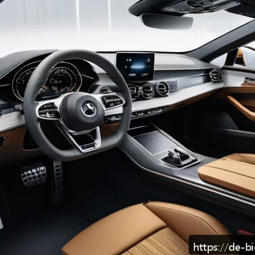 Home 17 바이오 기반 소재의 기술 혁신 사례 - A modern automotive interior showcasing biocomposite materials made from natural fibers such as hemp...