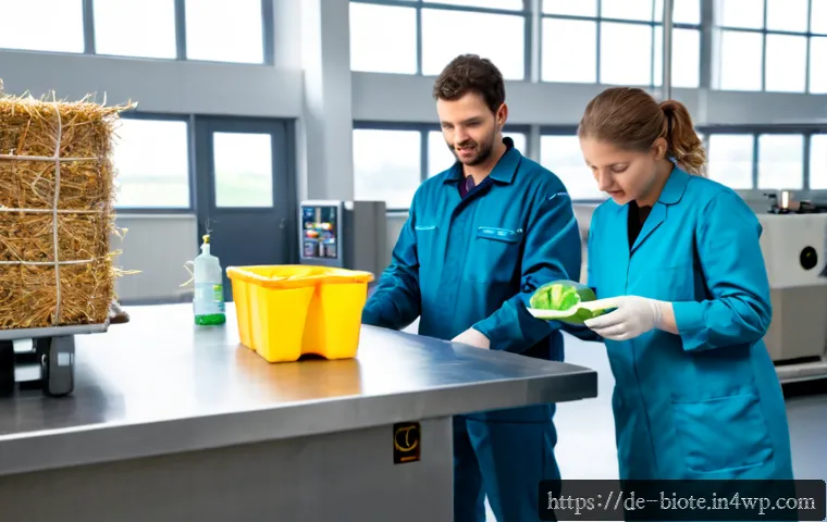 바이오 기반 소재의 시범 사업 사례 - Photorealistic pilot facility in rural Germany producing bio-based packaging materials from agricult...